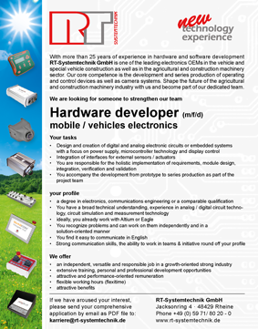 job offer hardware developer mobile / vehicles electronics (m/f/d)
