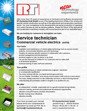 job offer service technician commercial vehicle electrics (m/f/d)